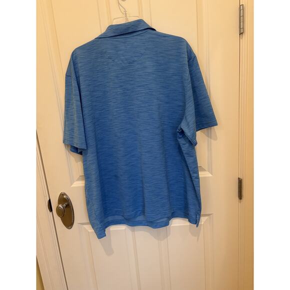 Hagger Mens Blue Performance Polo 2XL Collared Button Golf Shirt - Picture 3 of 3